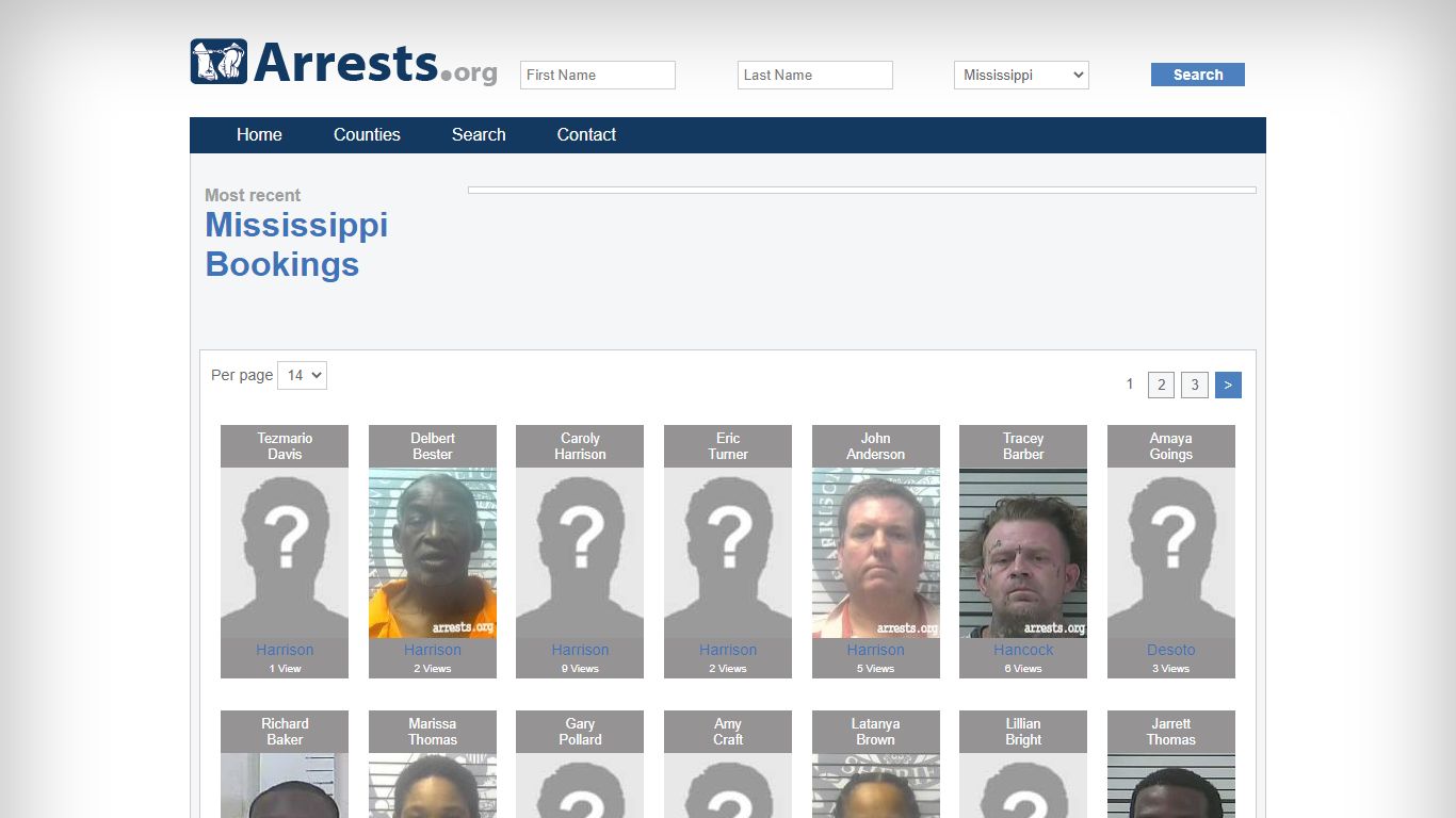 Mississippi Arrests and Inmate Search